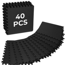 Tapis Mousse EVA Haute Densité 20/40 Pièces Imbriqués Gym Sport Tatami Noir Gris