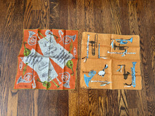 Vintage Tammis Keefe Pat Prichard Handkerchiefs Musical Instruments