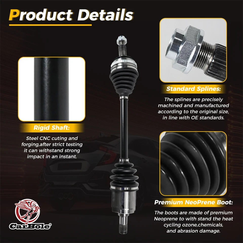 Paquete de 2 conjuntos de eje delantero CV para Honda Civic 1992-2000 Foto 4 de 4