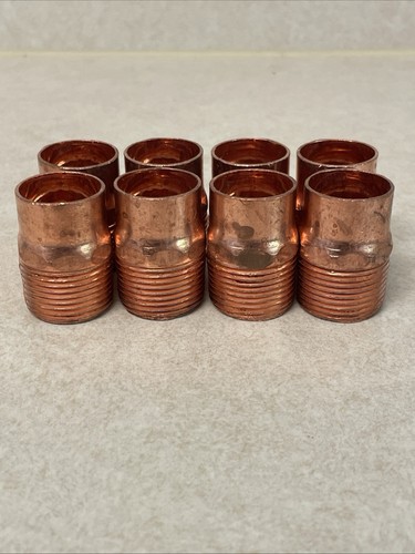 Lot Of 8- Copper Male Pipe Threaded Sweat Solder x MPT Adapter