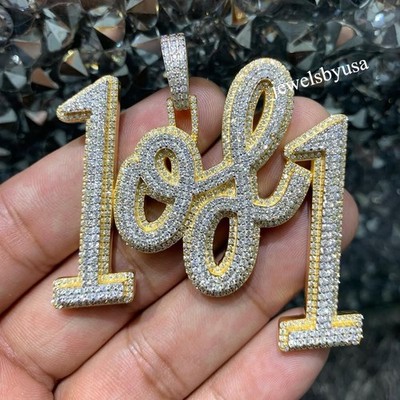Layer Personalized Initial Pendant Real Moissanite Two-Tone In Real 925 Silver