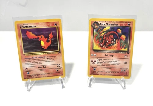 Dark Charmander & Charmeleon - 1999 Team Rocket Pokemon Cards WOTC *PACK FRESH!*