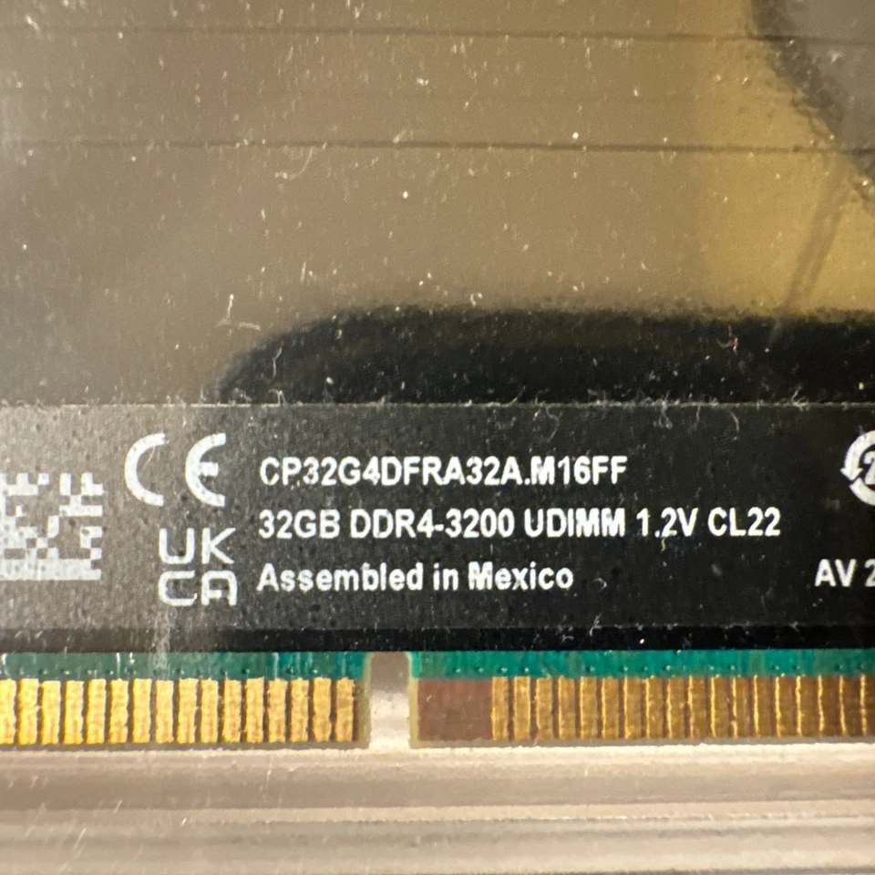 Crucial Pro 128GB (4 x 32GB) PC4-25600 DDR4-3200 Memory - CP2K32G4DFRA32A - Image 2 of 4
