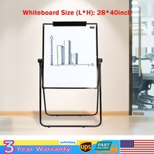 Dry Erase Board with Stand 28" 40" Whiteboard Double-Sided Magnetic Office Home