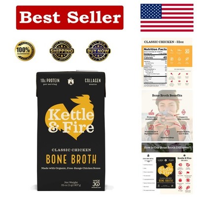 Kettle And Fire 32 Fl Oz Bone Broth - Delicious, Nutrient-Dense & Functional