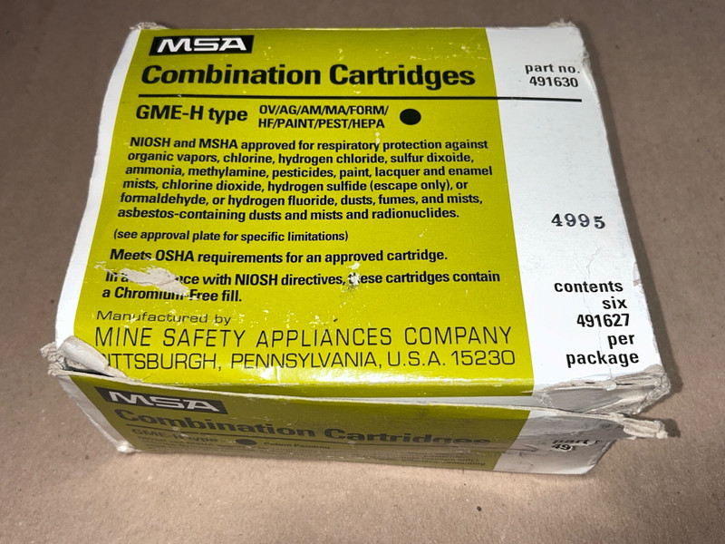 Box of 4 MSA GME-H type Combination Cartridges- Unopened