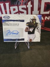 2025 Sage Aspire Theo Wease JR. Autograph Rookie Bronze Foil Football Card. rookie card picture