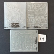 Tim Holtz Christmas 4 LOT of 3 Embossing Folder Texture Fades Holiday