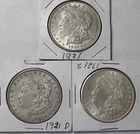 SET OF 3 MORGAN SILVER DOLLARS - 1921 P,D,S - LAST YEAR MINTED! (Ref # MSD-212)