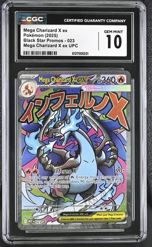 Mega Charizard X ex 2025 Pokemon Black Star Promos CGC 10 #023