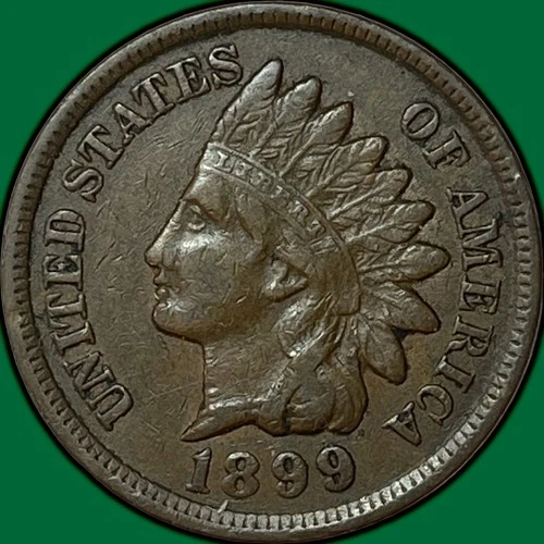 1899 Indian Head Cent Choice Extremely Fine XF+ Coin #34052