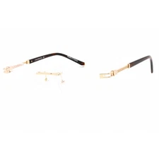 Charriol Men's Eyeglasses Rimless Shiny Gold Rectangular Metal Frame PC75094 C01