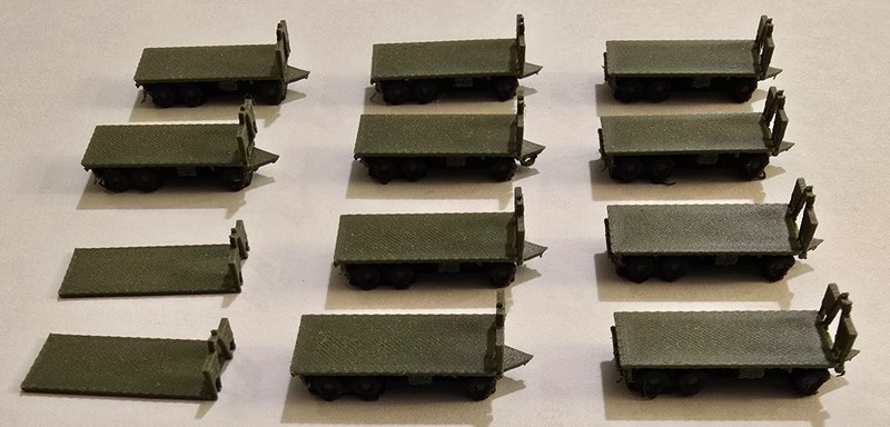 Modern Micro Armour 3d 1:285 scale 12 pc HEMTT Trailers & Flatracks goes w GHQ