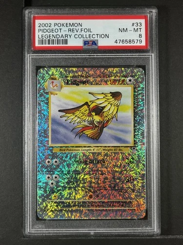 Pidgeot Reverse Foil #33 2002 Pokemon Legendary Collection PSA 8 250001
