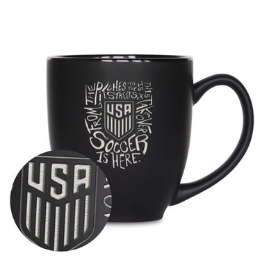 US Soccer Alternate 15oz Laser Engraved Matte Black Ceramic Bistro Mug - For ...