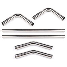 6pcs 2.5 63mm Straight4590 Degree Bend T304 Stainless Steel Exhaust Tube Pipe 6pcs 2.5 63mm Straight4590 Degree Bend T304 Stainless Steel Exhaust Tube Pipe