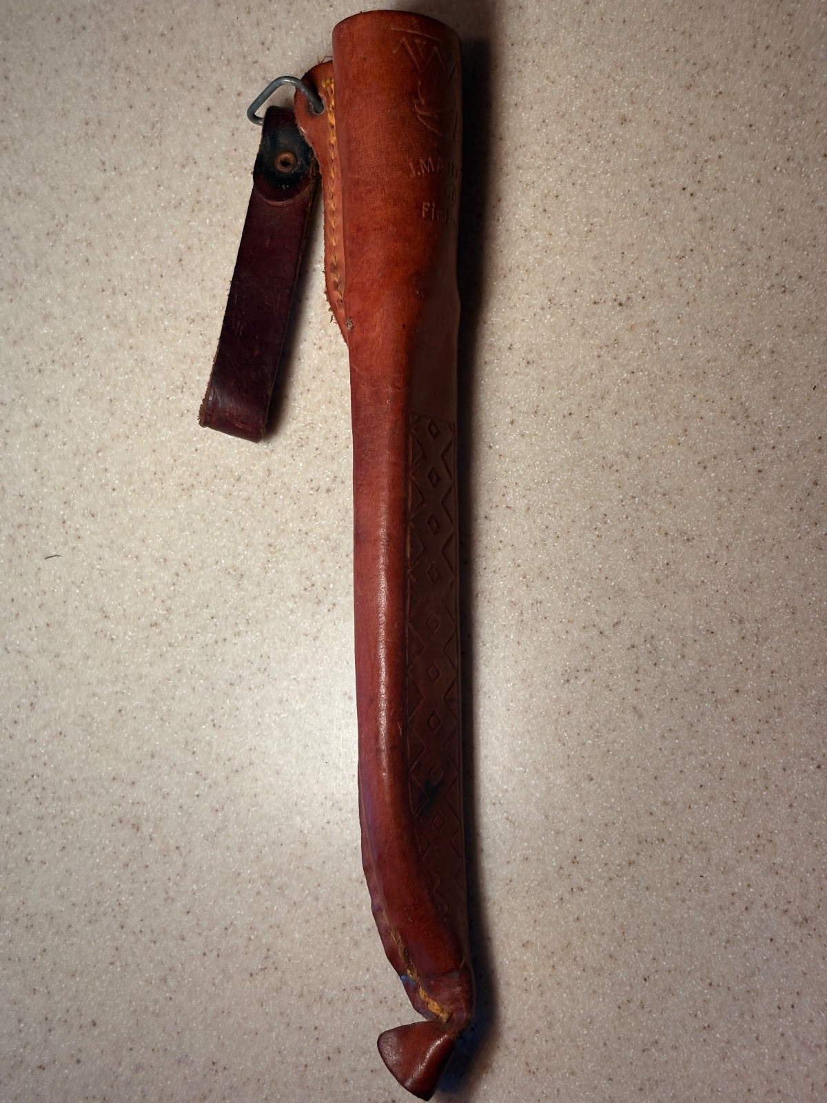 Vintage J. Marttiini Rapala Enscribed Fish Fillet Knife w/Leather Sheath Finland