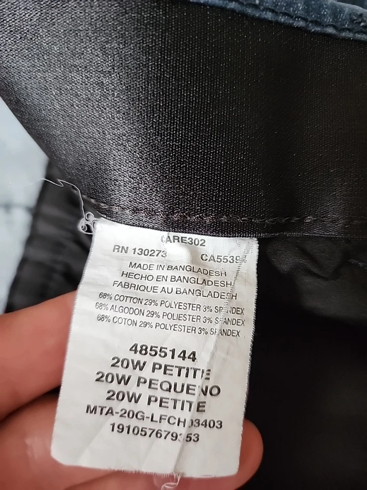 Pantalones de mezclilla Lee Plus para mujer pantalón ajuste regular talla 20W pequeño bolsillo flexible movimiento Foto 3 de 4