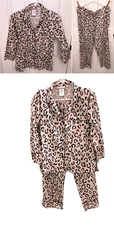 Pottery Barn Teen Emily & Meritt 2 pc  Pajama Set .. Leopard Print Cotton Sateen