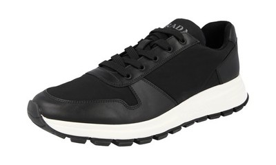 PRADA Leder + Nylon Prax01 Sneaker - Schwarz Weiss - NEU -  9 43