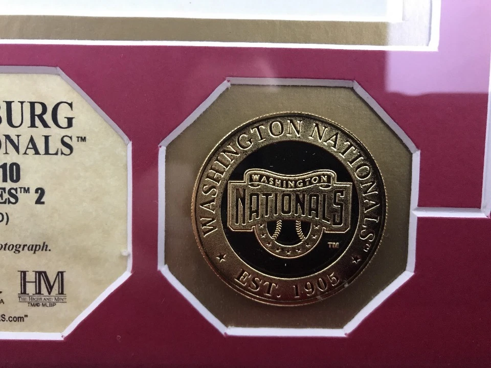 Foto de debut de Stephen Strasburg MLB monedas de oro de los Nacionales de Washington 14k’s certificado de autenticidad WS24 Foto 4 de 4