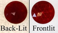 35mm 1-3/8" German Round Faceted Jewel - DARK RED