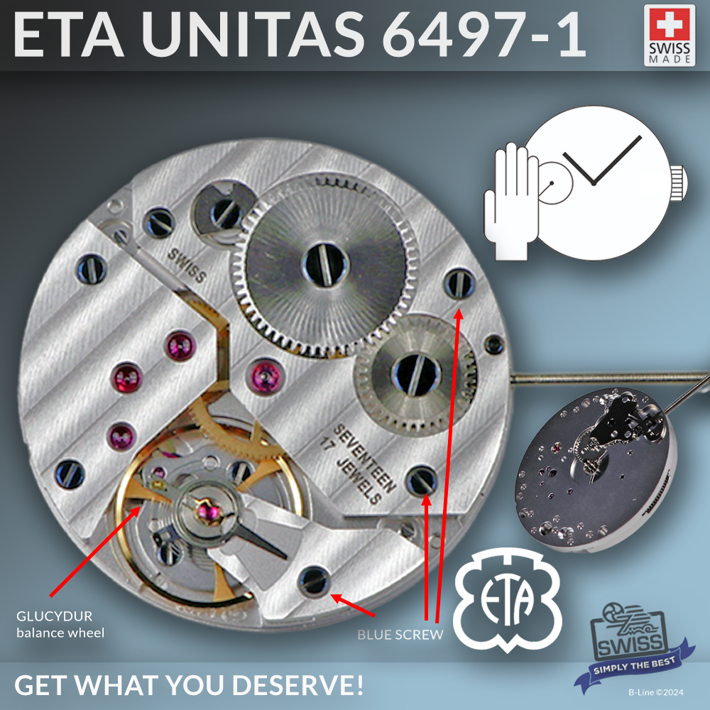 MOVEMENT UNITAS 6497-1, HANDWINDING MANUAL (ETA)