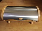 Bread Box Wooden Stainless Steel Bread Box Carbonized Unique Look 