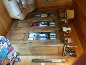 Bibliothèque vitrée en chêne
