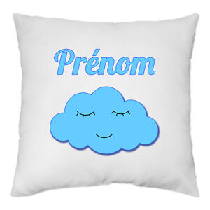 Housse De Coussin 40 X 40 Cm Nuage Bleu Avec Prenom Personnalise Chambre Bebe Ebay