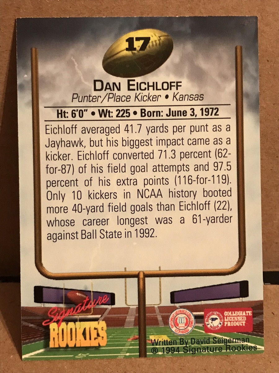 DAN EICHLOFF SIGNED 1994 SIGNATURE ROOKIES TOP PROSPECT CARD