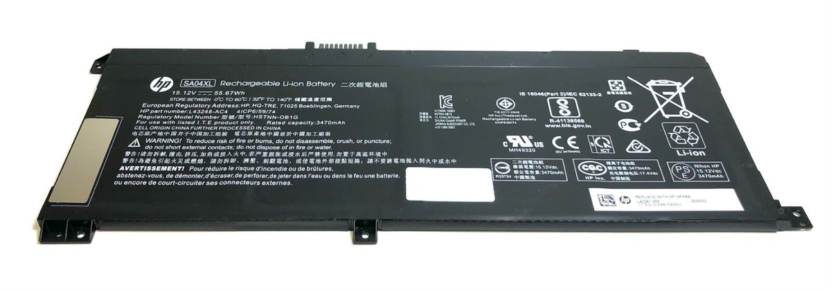 HP ENVY 15-FE 15-FH Series Laptop Battery 15V 55.67WH SA04XL