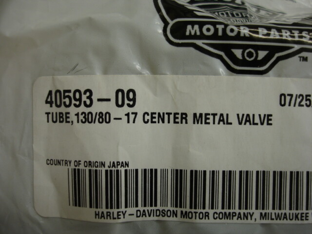 ①n HARLEY DAVIDSON Motorcycle Tube 130/80 - 17 Center Metal