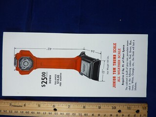 Watling Coin Operated Penny Scale 1952 Advertising Flyer Tom Thumb Junior