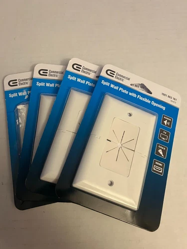 BRAND NEW!! 4 Pack Commercial Electric Flexible Opening Cable Wall Plate