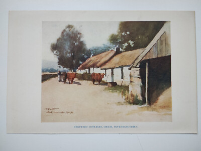 Crofter's Cottages, Onich - antiker Druck - 1929