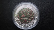 Austria 2017  Proof  Silver-Niobium 25 euro coin Microcosm - butterfly , bee .