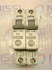 2PCS ALLEN BRADLEY 1492-CB2-G020 2 POLE 2 AMP CIRCUIT BREAKER