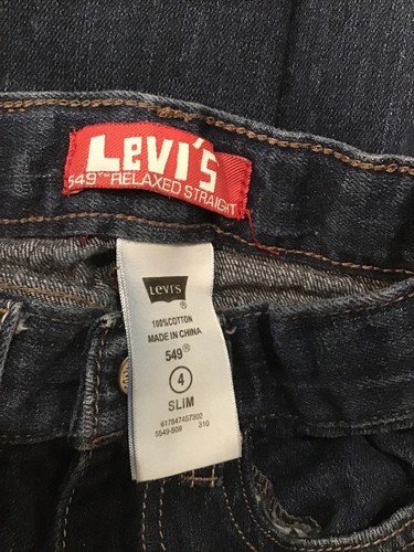 Levi's Kids Boys ~ 549 Relaxed Straight Blue Jeans Denim Size 4 Slim - Picture 7 of 7