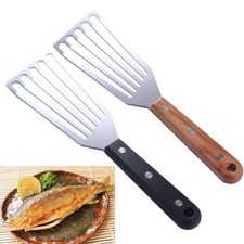 1xStainless Steel Frying Spatula Leaky Shovel Fish Slice Non slipKitchenwareCook