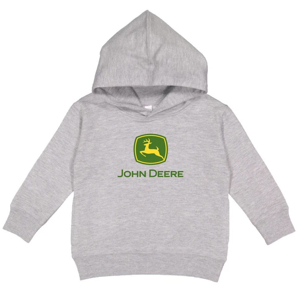 John Deere Jersey Niños Logo Clásico Gris Tractor Algodón Manga Larga