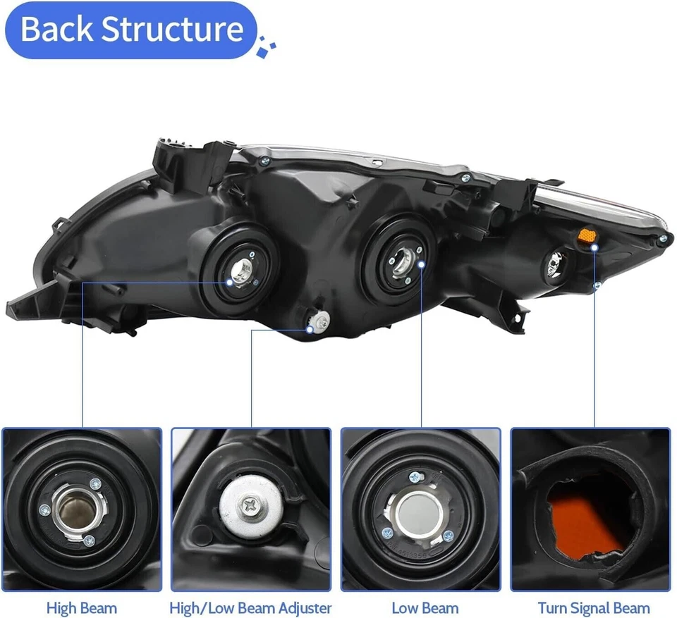 Par de faros izquierda+derecha carcasa negra Toyota Corolla 2011-2013 Foto 3 de 4