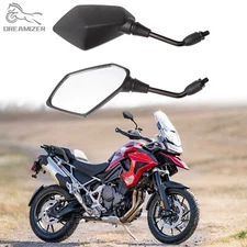 10mm Motorcycle Rearview Side Mirrors Black For Triumph Tiger 900 1050 1200