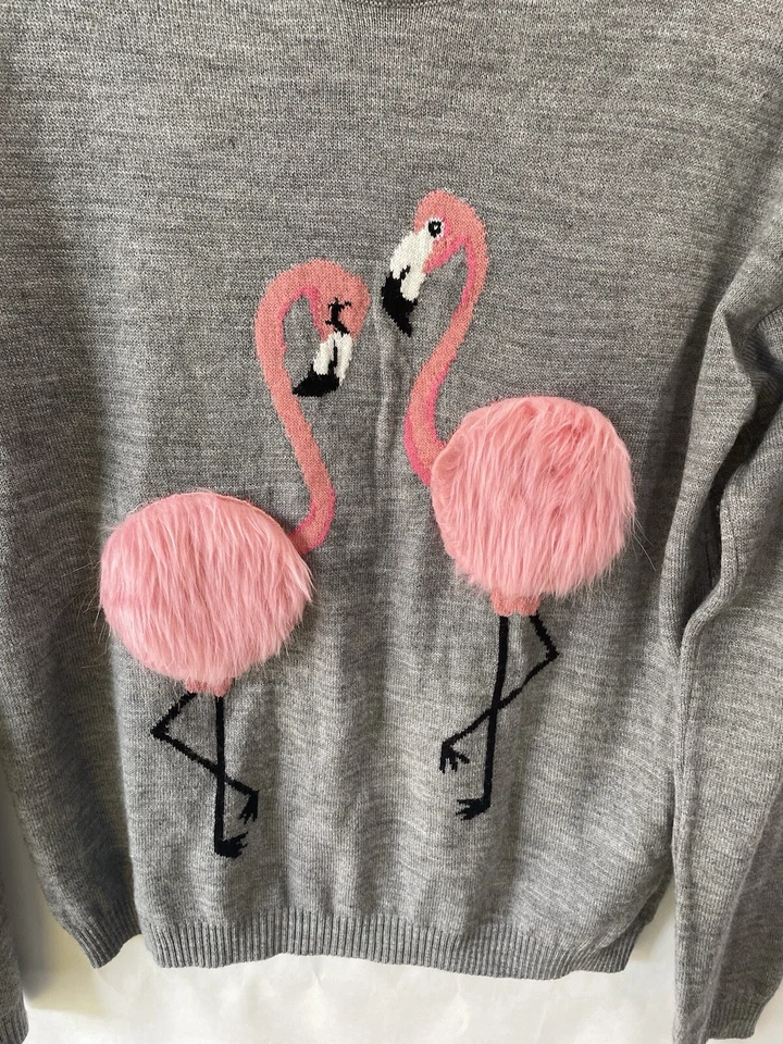 Suéter Asos Hecho en EE. UU. Gris Talla 4 Rosa Estampado Animal Foto 2 de 4