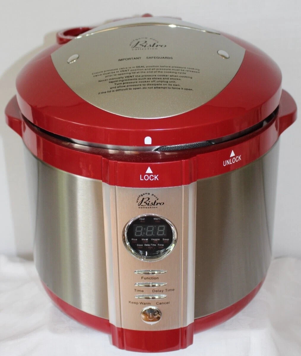 Wolfgang Puck Bistro Collection 5QT Electric Pressure Cooker RED NEW open Box