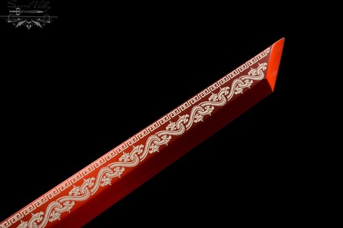 Handmade Katana/Manganese Steel/Fighting Master/Real/Collectible Sword/Red - Picture 6 of 12