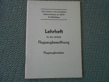 Lehrheft f&uuml;r das Lehrfach Flugzeugbewaffnung / Flugzeugbomben NVA