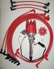 Small Cap CHEVY CORVETTE Tach Drive RED HEI Distributor & Spark plug wires under