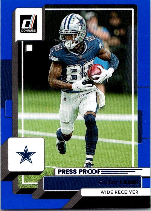 2022 Donruss #150 CeeDee Lamb Blue Press Proof