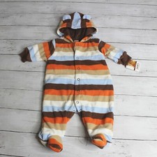 Carter's Baby Boy's Plush Fleece Bunting Size 3 Months Hooded Snowsuit